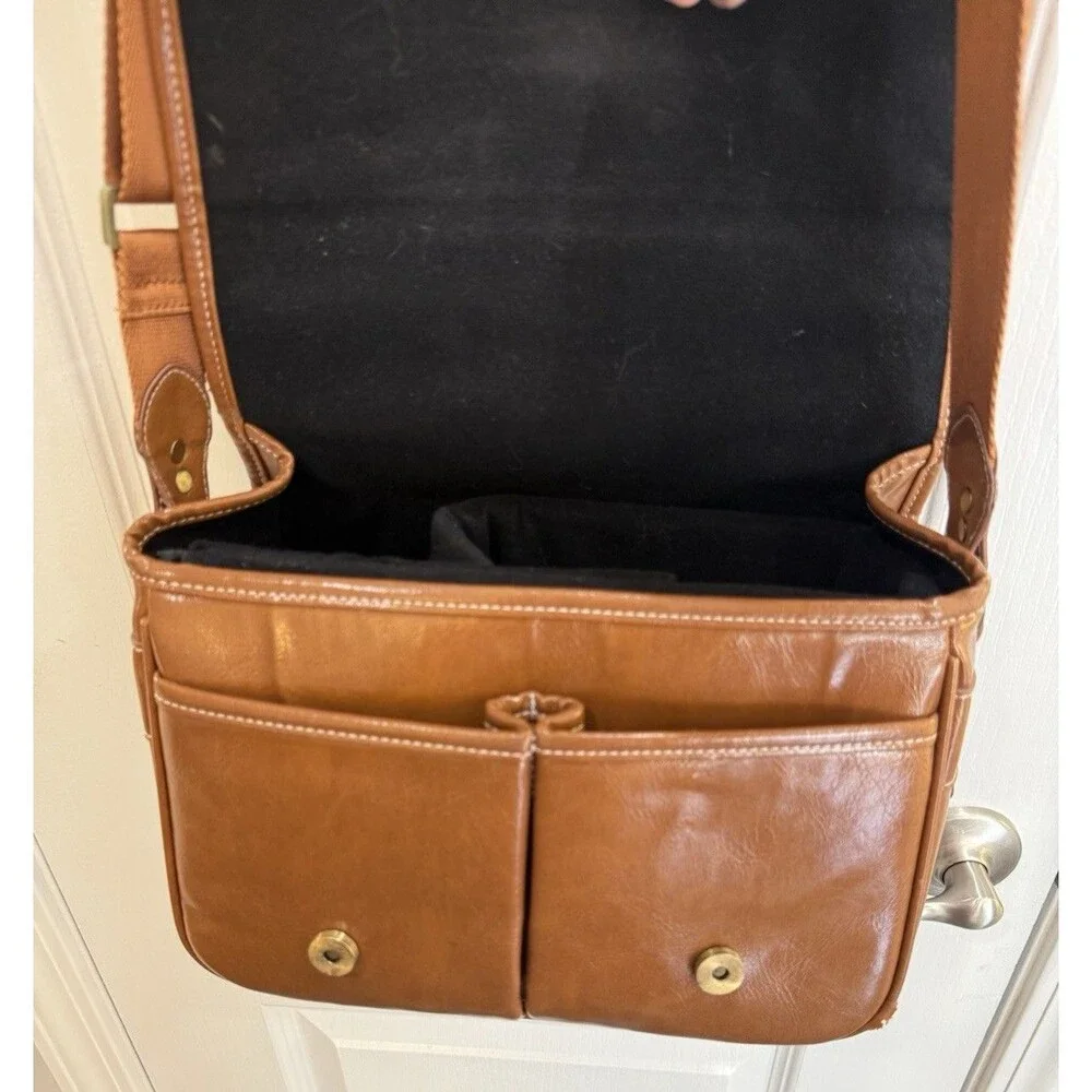 PU Leather Waterproof Vintage DSLR Camera Shoulder Bag Messenger Bag Partition